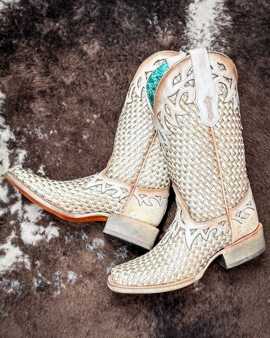 White Canyonette Corral Boots