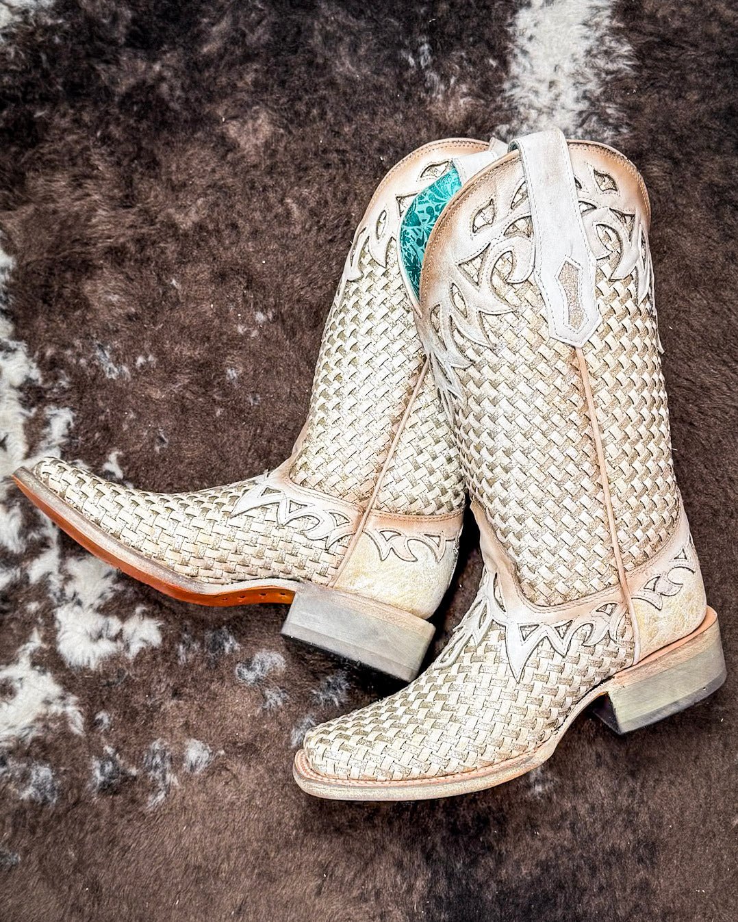 White Canyonette Corral Boots