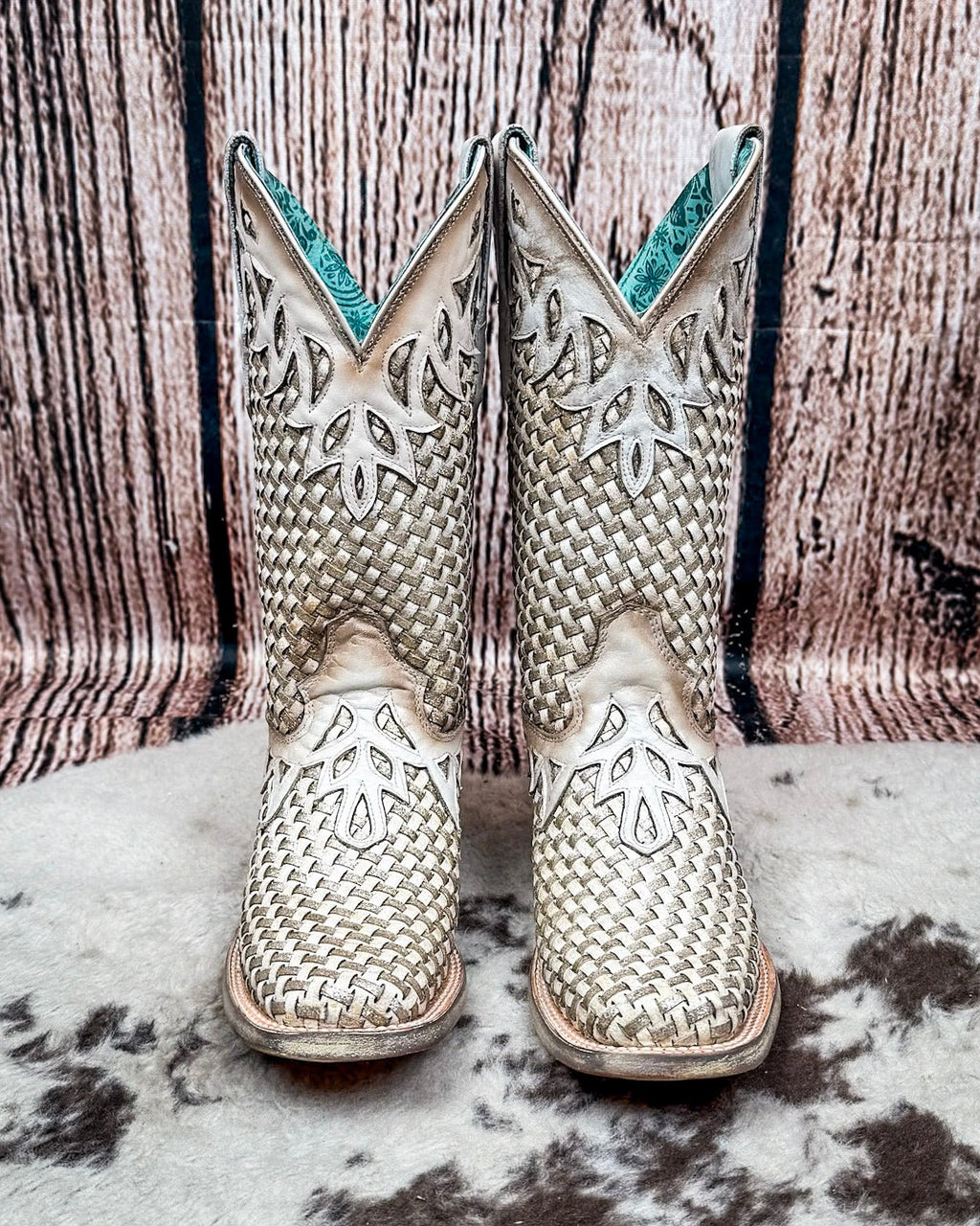 White Canyonette Corral Boots