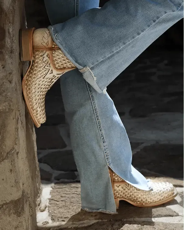 White Canyonette Corral Boots