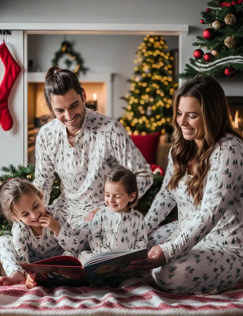 White Little Christmas Tree Matching Family Christmas Pajamas-Dog Pajamas Included